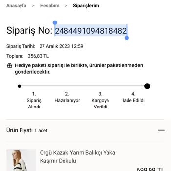 Koton Online Sipariş İade Sürecinde Yaşanan Gecikme