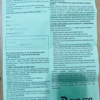 Dmr Car Araç Kiralama Dmr Car Depozito Ödemedi Geri