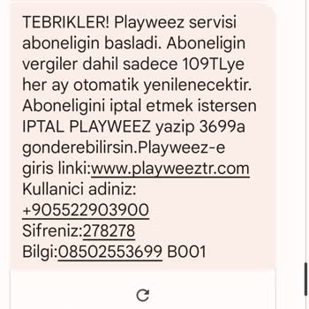 Playweez Benim İsteğim Olmadan Beni Dolaylı Yolla Abone Etti