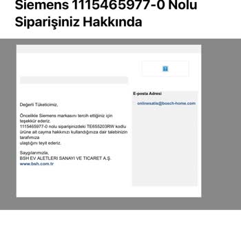 Siemens Ev Aletleri Sipariş İptali Ve İade Sürecinde Yaşanan Sorunlar