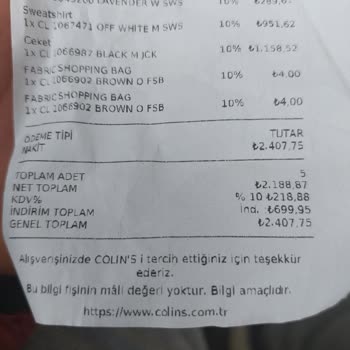COLIN’S Ürün İadesi Yapamıyorum