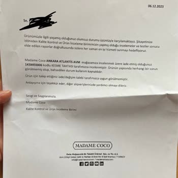 Madame Coco Kesme Tahtası 3 4 Kullanımda Haşat Oldu Her Yeri Çizik