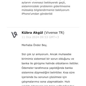 Vivense İade Edilmeyen Ücret