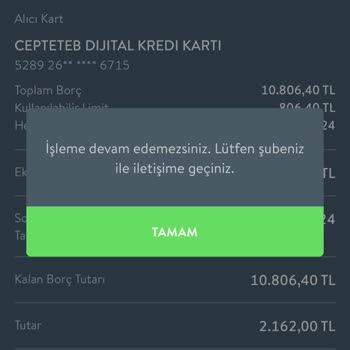 CepteTeb Kendi Parama Bloke Koydu