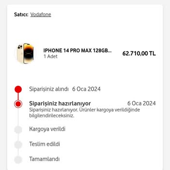 Vodafone Yanımda Siparişi Göndermiyor