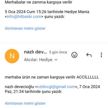 HediyeMania Ürünüm Gelmedi, İletişim Kurulmuyor!