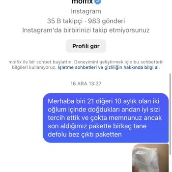 Molfix Bebek Bezi Müşteri Memnuniyeti