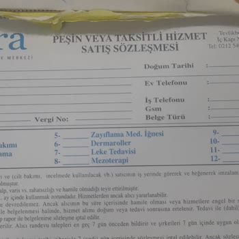 Nora Estetik ve Güzellik Merkezi Sefaköy'de Estetik Merkezinin Faiz Uygulamalarına Dair Şikayet