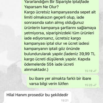 MyLove Butik İade Ödemesinin Eksik Yatırılması.