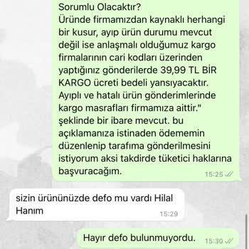 MyLove Butik İade Ödemesinin Eksik Yatırılması.