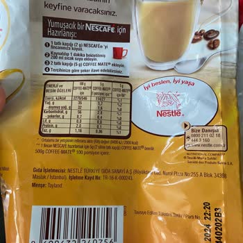 Nestle Caffe Mate Süt Tozu Gramaj Farkı