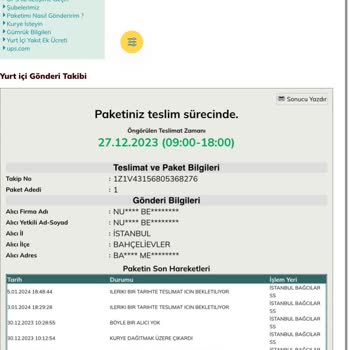UPS Türkiye Kargo Teslimatı Geciken Ve Müşteri Hizmetleri Sorunları Yaşatan Şirket