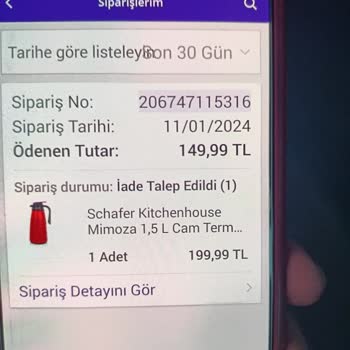 Schafer N11 206747115316 Numaralı Sipariş