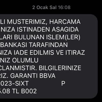 Garanti Bankası İademi Yapmıyor