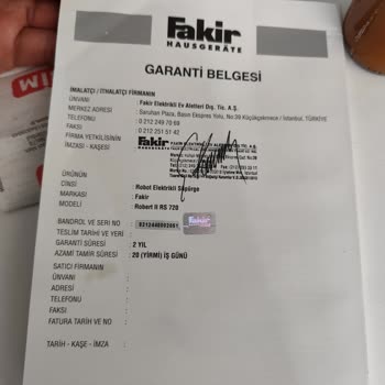 Fakir Robot Süpürge Çalışmıyor.