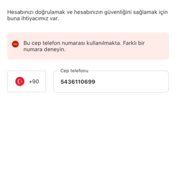 Yemeksepeti Telefon Numara Kayıtlı Sorunu
