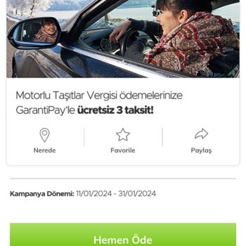 Garanti Bankası MTV Ödemesi Taksitlendirme Aldatmacası