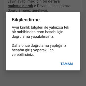 Sahibinden E Devlet Doğrulama Sorunu