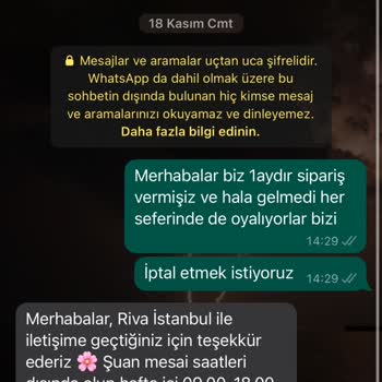 Rivaİstanbul Ürünüm Elime Ulaşmadı Ve Oyaladılar.