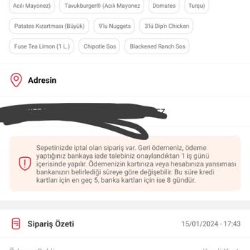 Tıkla Gelsin Sipariş İptali Ve Canlı Destek Sorunları