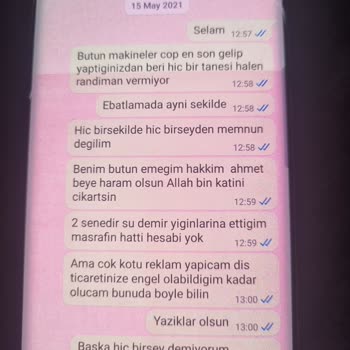 Mızrak Makine Çalışmayan Makineler Ve Kotu Müşteri Hizmetleri