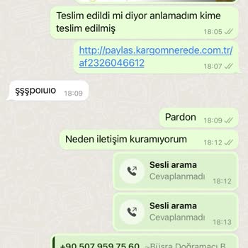 Büşra Doğramacı Boutique Kargo Bilgi Hizmetinde Sorunlar