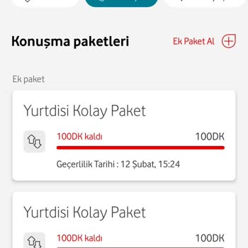 Vodafone Yurt Dışı Kolay Paket ; İnternet Paketi Uygulamada Gözükmüyor!