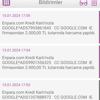 Enpara Kredi Kartımdan Cc Google.com Ie İle Yapılan İzinsiz Harcama