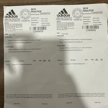 Adidas 2. Kere Yanlış Ürün Gönderdi