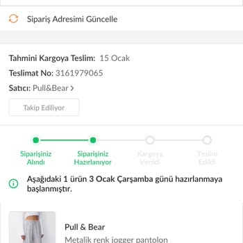 Pull And Bear Ürünü Kargoya Vermiyor!