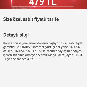 Vodafone'da Tarife Değiştiremiyorum