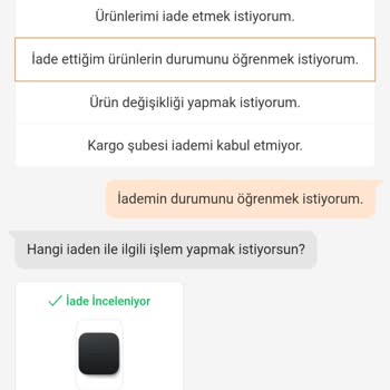 Trendyol'da İademi Sonuçlandır