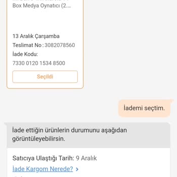 Trendyol'da İademi Sonuçlandır