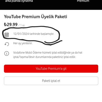 Vodafone Üyelik Sorunu Ve İade Talebi