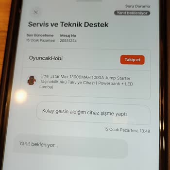 Hepsiburada Oyuncakhobi Mağazasından Ürünüm 2. Kullanımda Sıkıntı Oldu