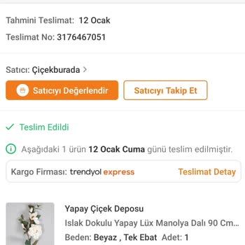 Yapay Çiçek Deposunun Özensiz Ve Eksik Parçalı Çiçek Göndermesi