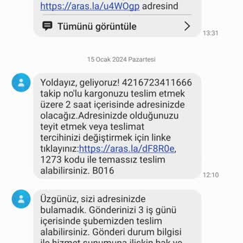 Aras Kargo Kargo Hiç Gelmedi Ama Geldi De Yoktun Diye Mesaj Geldi