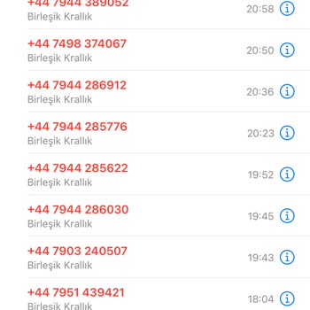 +44 Gelen Aramalar Vodafone