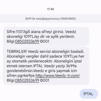 Veedz-tr.com Veedz.com.tr Adlı Uygulamaya İstenmeyen Abonelik Ve Ücret İadesi Talep