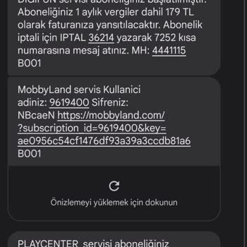 Playcenter Vizyon Elektronik Bilgim Dışında Abonelik Yaptı