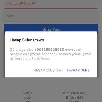 Facebook Hesaba Giriş Yapamıyorum