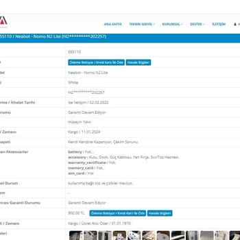 Neabot Garanti Süresi İçerisindeki Robot Süpürgenin Batarya Sorunu Ve Ücret Talebi