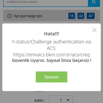 Hadi TOM Pay Hadi Kart Ödeme Sorunu