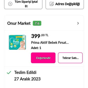 Pazarama Eksik Teslimat Sorunu