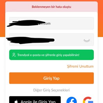 Trendyolmilla Uygulaması Hata Veriyor