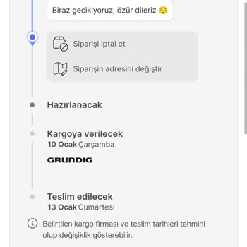 Grundig Online Mağazadan Satın Alınan Televizyonun Kargolanmaması