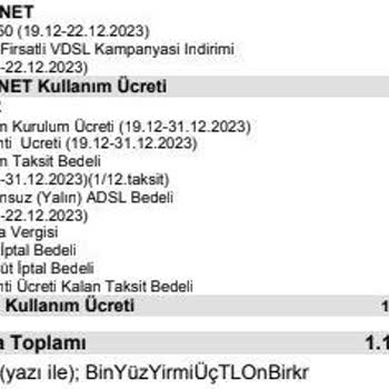 Vodafone Evde Net Haksız Faturalandırma
