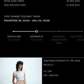 Zara Online Teslim Edilmeyen Ürün