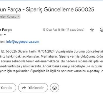 Uygunparca.com Uygun Olmayan Davranış