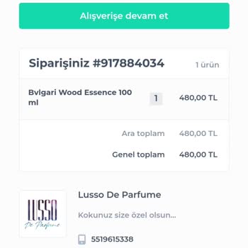 Shopier Instagram Üzerinden Lusso De Parfüm Alınan Parfüm Teslim Edilmedi